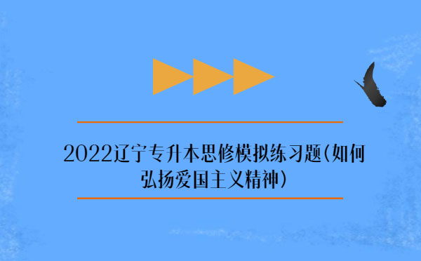 2022遼寧專升本思修模擬練習題(弘揚愛國主義精神)