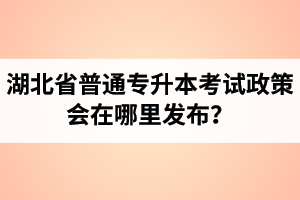 湖北省普通專升本考試政策會在哪里發(fā)布？以哪里的信息為準(zhǔn)？