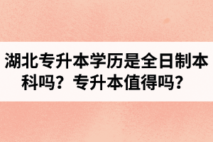 湖北專升本學歷是全日制本科嗎？專升本值得嗎？