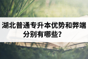 湖北普通專升本優(yōu)勢和弊端分別有哪些？