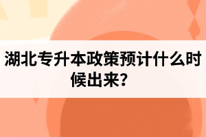 湖北專升本政策預(yù)計什么時候出來？報名前需要做好哪些事情？