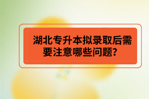 湖北專升本擬錄取后需要注意哪些問(wèn)題？