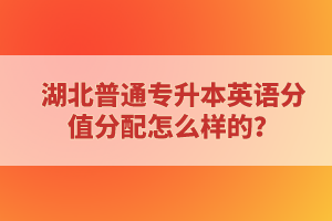 湖北普通專升本英語分值分配怎么樣的？