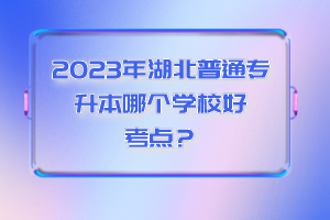 2023年湖北普通專升本哪個(gè)學(xué)校好考點(diǎn)？