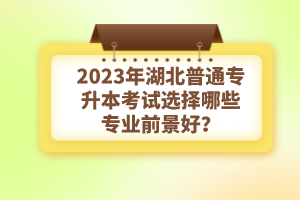 2023年湖北普通專升本考試選擇哪些專業(yè)前景好？