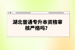 湖北普通專升本資格審核嚴(yán)格嗎？