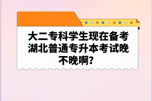 大二?？茖W(xué)生現(xiàn)在備考湖北普通專升本考試晚不晚??？