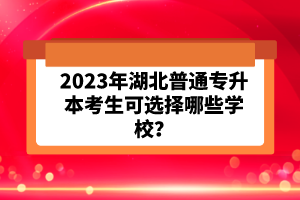 2023年湖北普通專升本考生可選擇哪些學(xué)校？