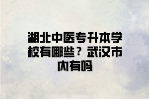 武漢有可以報(bào)中醫(yī)類專業(yè)的湖北普通專升本學(xué)校嗎？