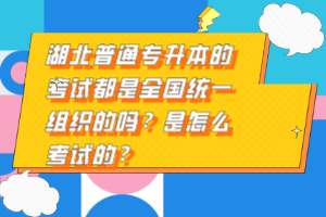 湖北普通專升本的考試都是全國(guó)統(tǒng)一組織的嗎？是怎么考試的？