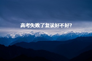 高考失敗了復讀好不好？