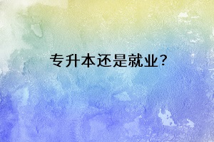 專升本還是就業(yè)？